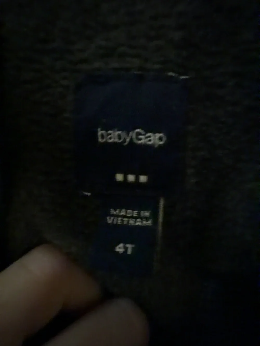 GAP Black Puffer Jacket with Red and Navy Crest Patch